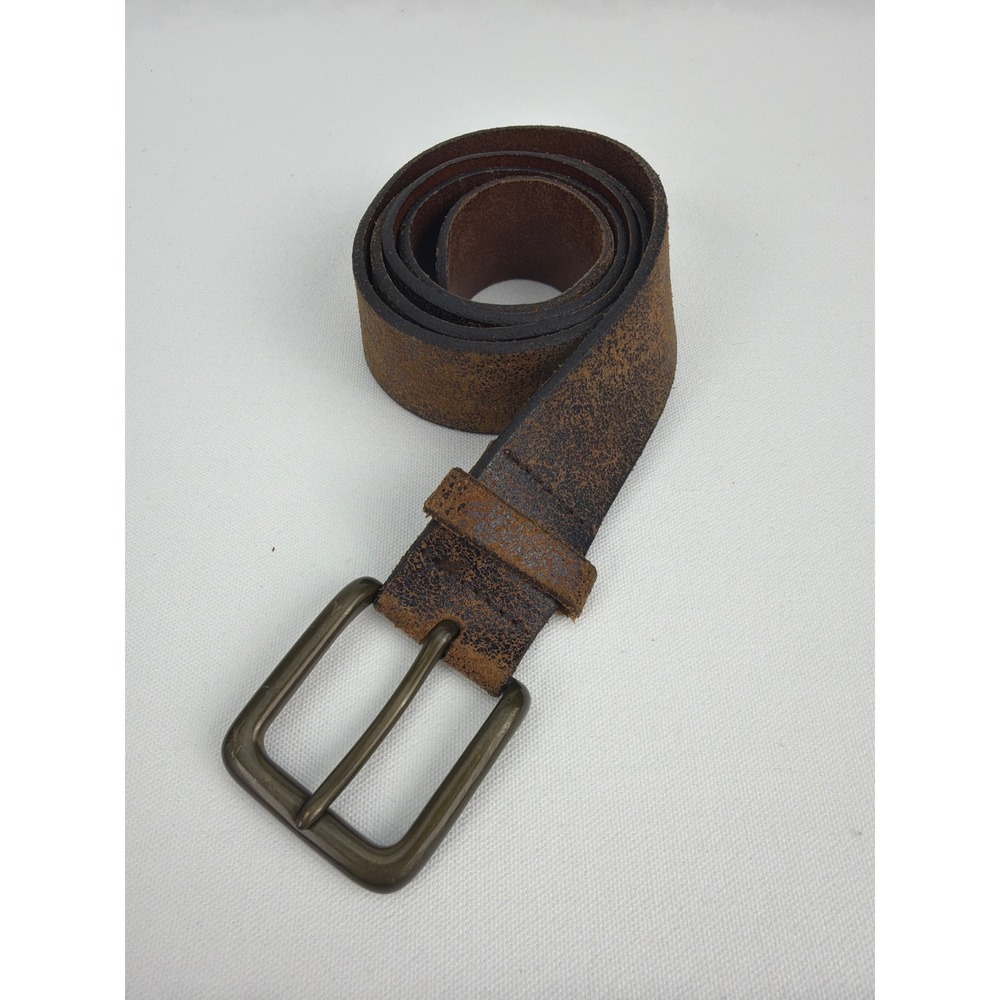 Old Navy Leather Belt Womens Large Brown Distressed Italian Leather Western Boho